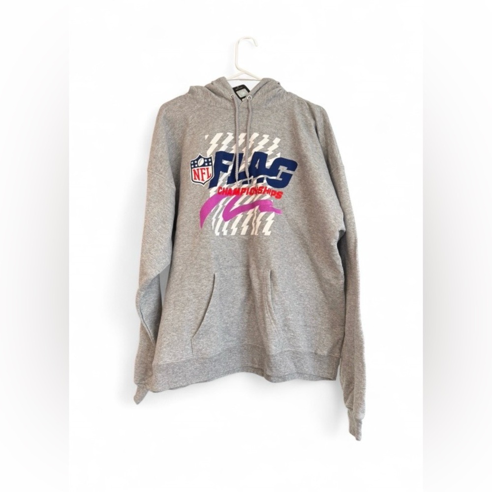 NWT NFL Flag Championships Grey Pullover Hoodie Size XL $60 MSRP